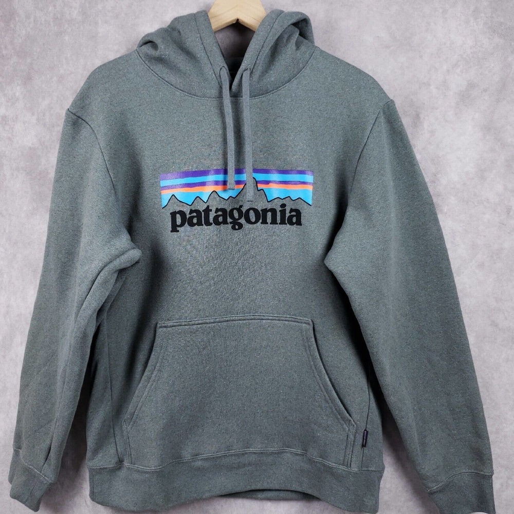 Patagonia Mens P-6 Logo Uprisal Hoody Sweatshirt Plume Grey Size Medium